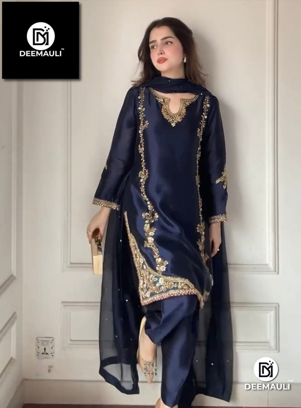 New Designer Party Wear Look Top , Plazzo and Dupatta