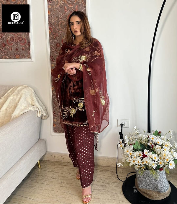 Launching New Designer Party Wear Look Top , Farshi Salwar and Dupatta